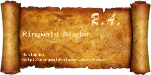 Ringwald Aladár névjegykártya
