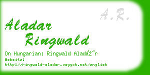 aladar ringwald business card